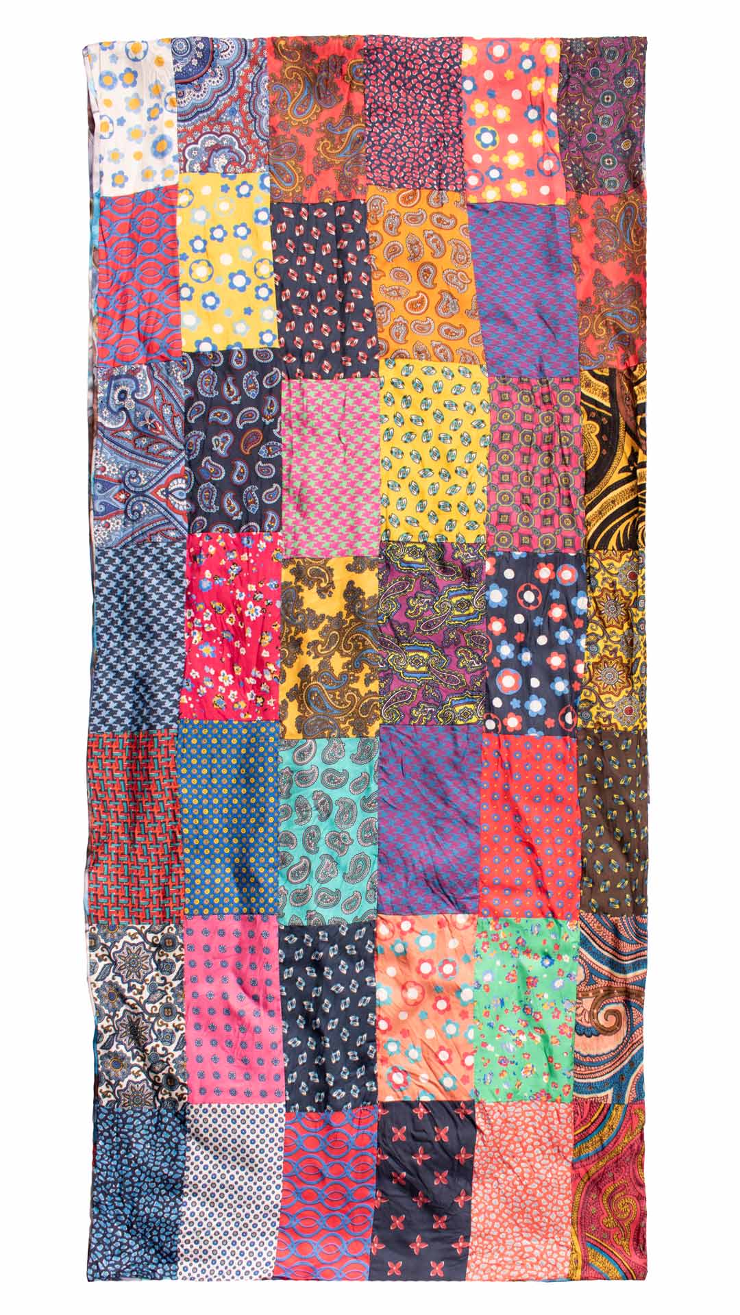 Sciarpa-di-Seta-Vintage-Patchwork-Fantasia-Multicolor- S681
Intera