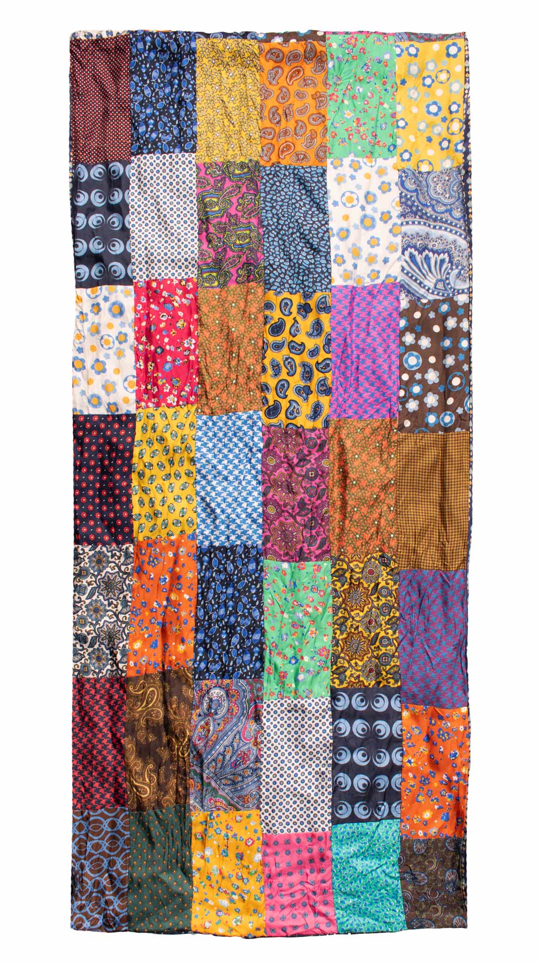 Sciarpa-di-Seta-Vintage-Patchwork-Fantasia-Multicolor- S690
Intera