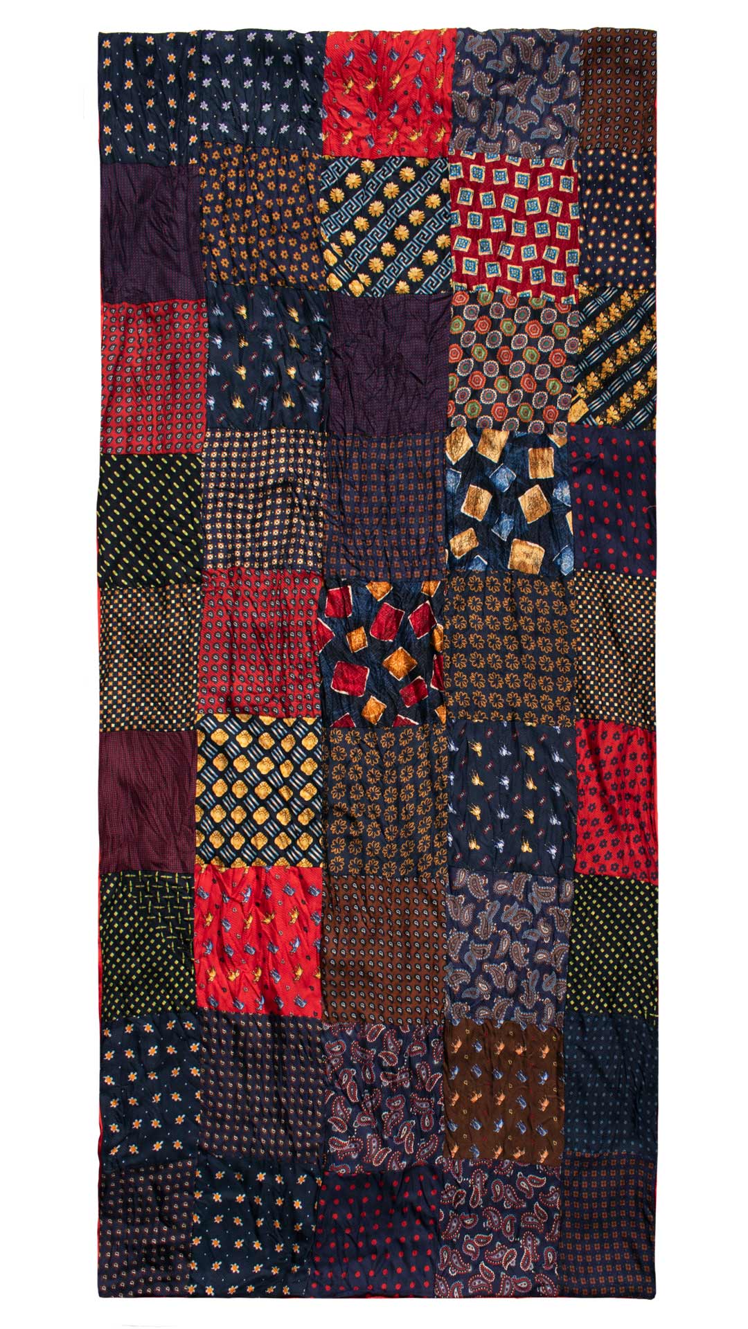 Sciarpa di Seta Vintage Patchwork Fantasia Multicolor S740 Made in Italy Graffeo Cravatte Intera