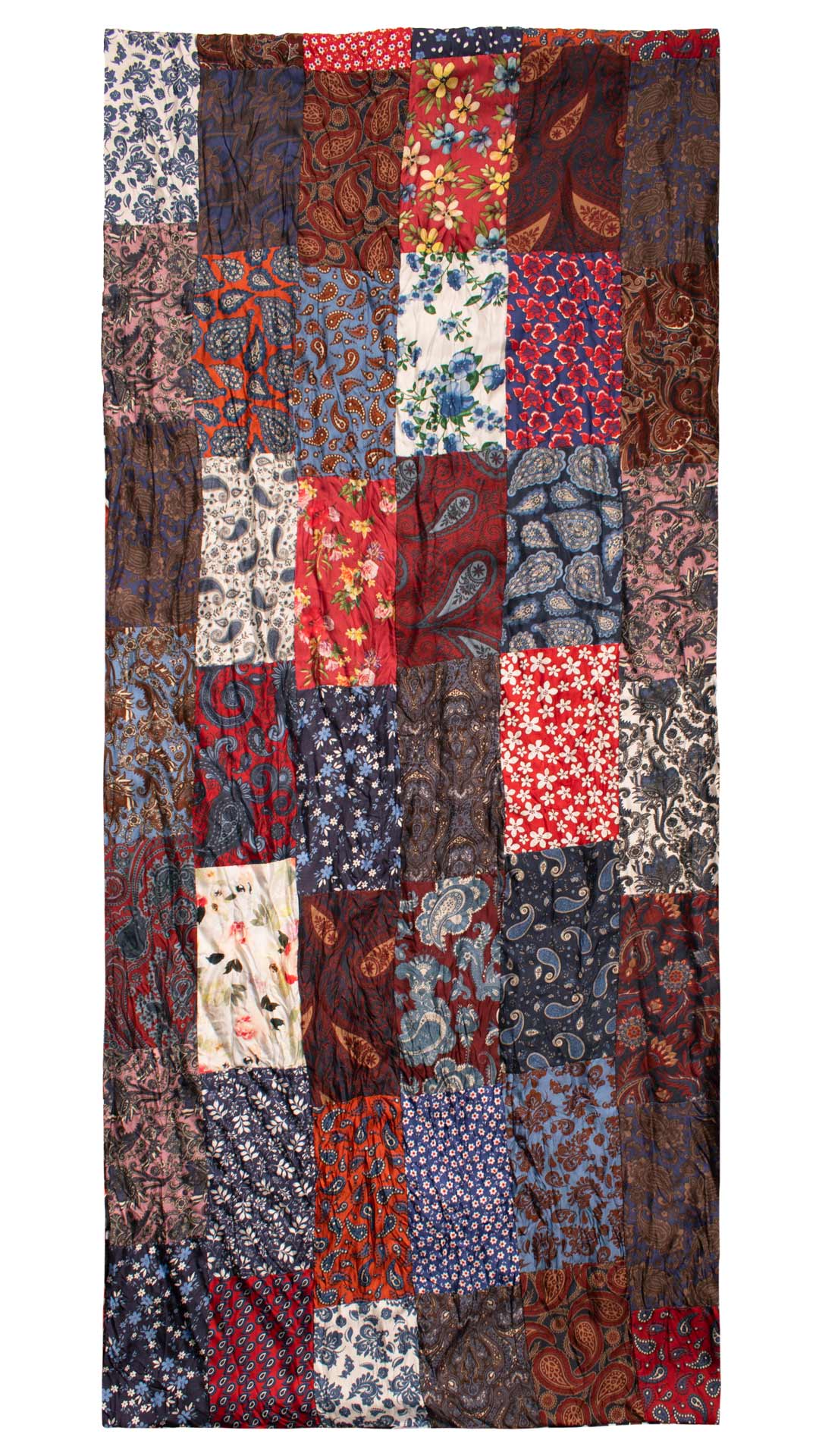 Sciarpa di Seta Vintage Patchwork Fantasia Multicolor S744 Made in Italy Graffeo Cravatte Intera