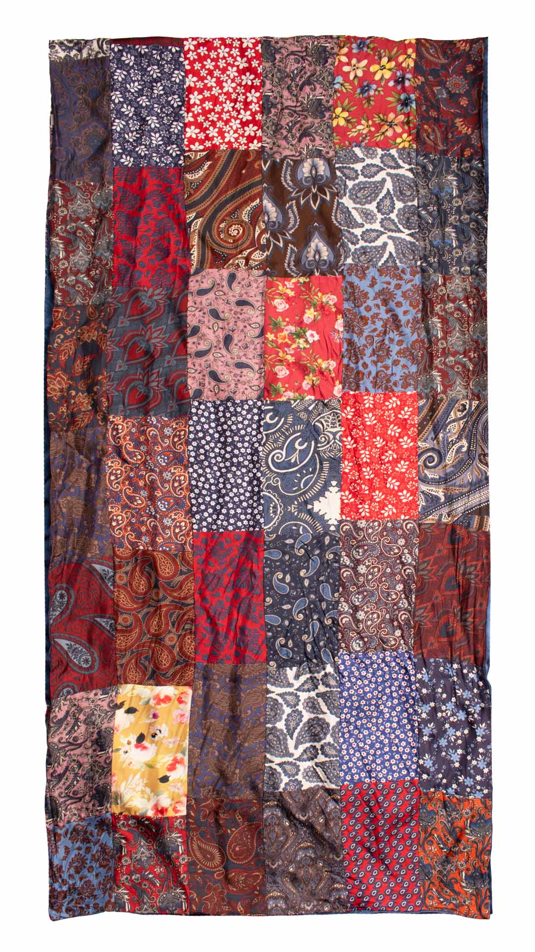 Sciarpa di Seta Vintage Patchwork Fantasia Multicolor S790 Made in Italt Graffeo Cravatte Intera