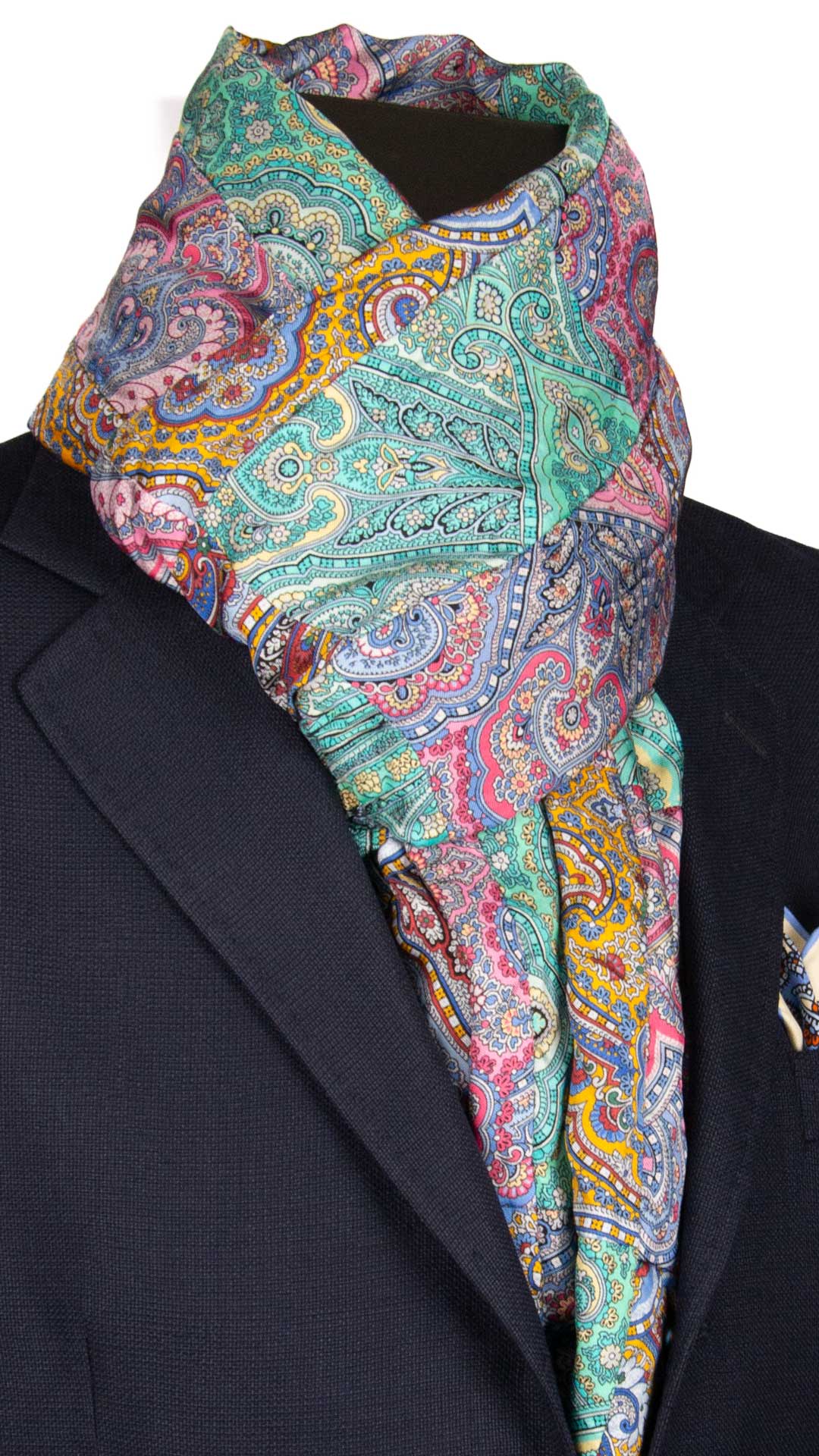 Sciarpa-di-Seta-Vintage-Patchwork-Pailsey-Multicolor-S633