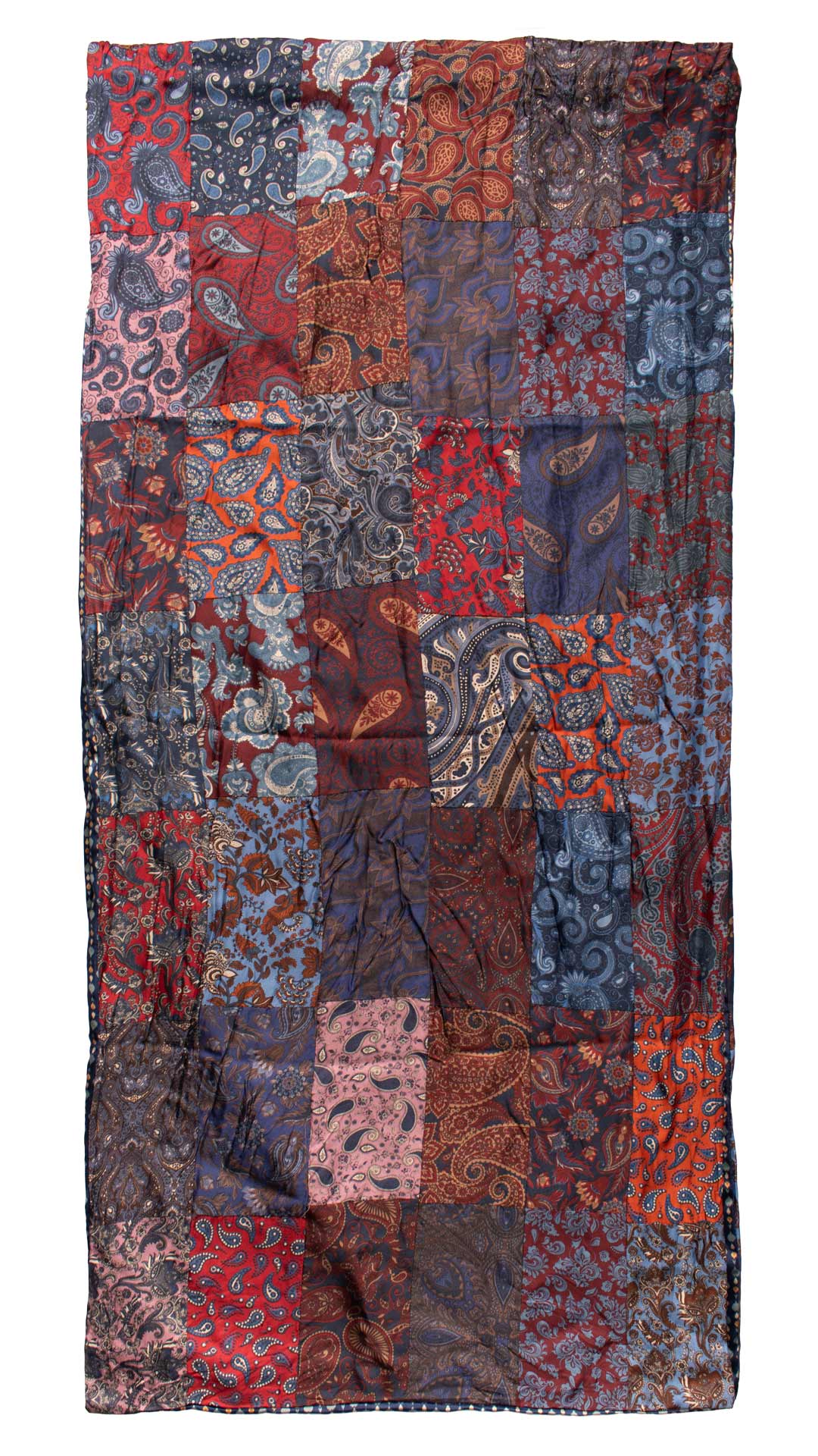 Sciarpa di Seta Vintage Patchwork Paisley Multicolor S765 Made in Italy Graffeo Cravatte Intera
