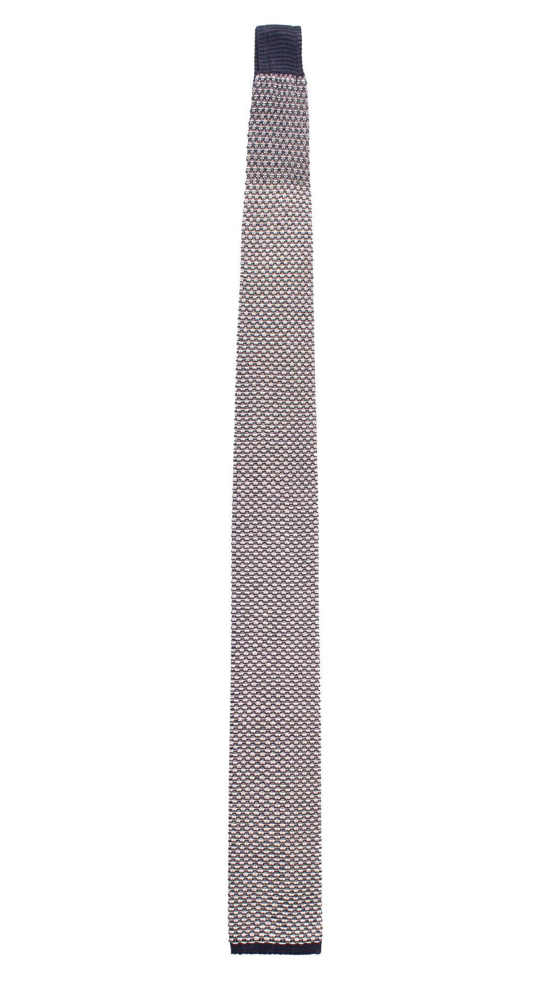 Cravatta Tricot in Maglia di Cotone Blu Grigia Bianca Fantasia TRI738 Graffeo Cravatte Made in Italy Intera