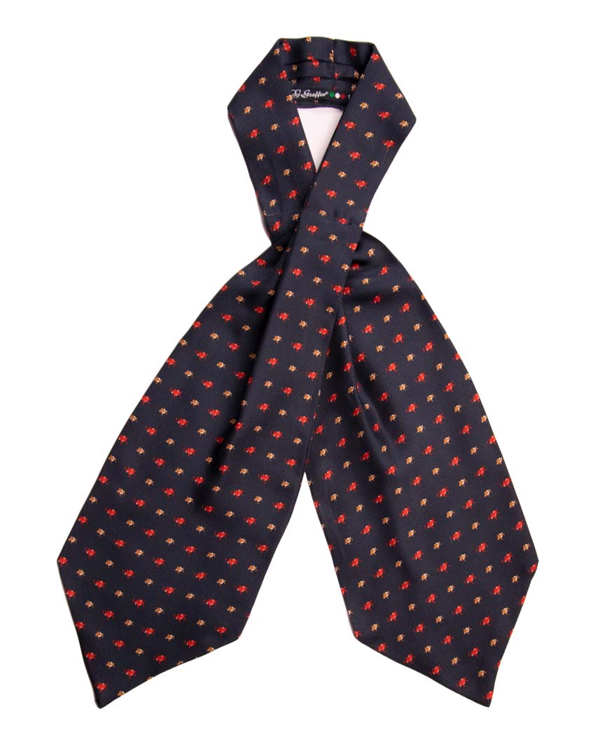 Ascot Stampa di Seta Blu con Animali Made in Italy Graffeo Cravatte