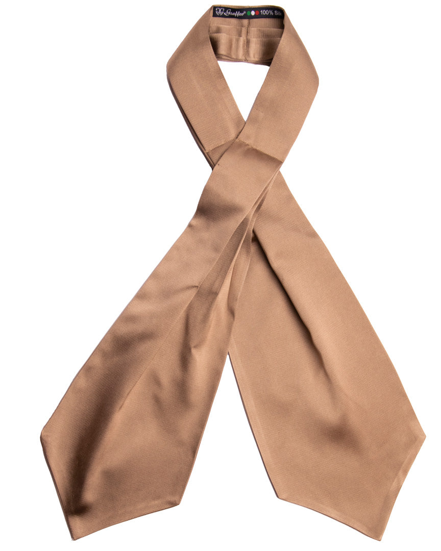 Ascot di Seta Beige Tinta Unita Made in Italy Graffeo Cravatte