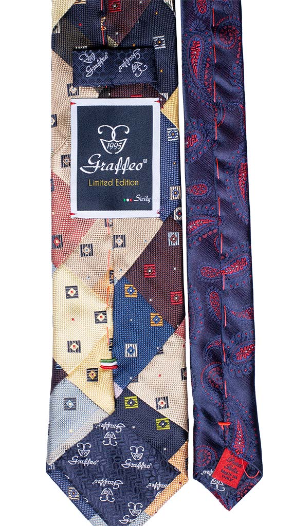 Cravatta Mosaico Patchwork di Seta Multicolor Made in Italy Graffeo Cravatte pala