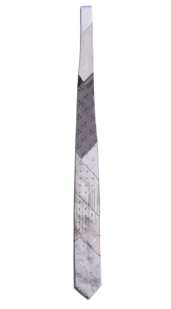 Cravatta Patchwork di Seta Grigio Antracite Made in Italy Graffeo Cravatte Intera