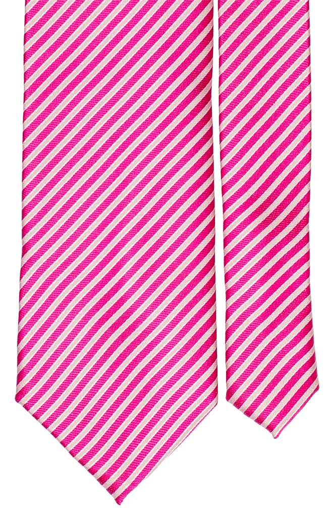 Cravatta Regimental di Seta Fucsia Rosa Made in Italy Graffeo Cravatte Pala