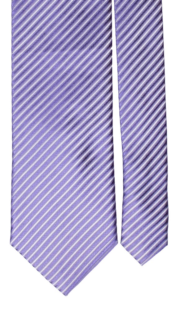 Cravatta Regimental di Seta Lavanda Grigia Made in Italy graffeo Cravatte Pala