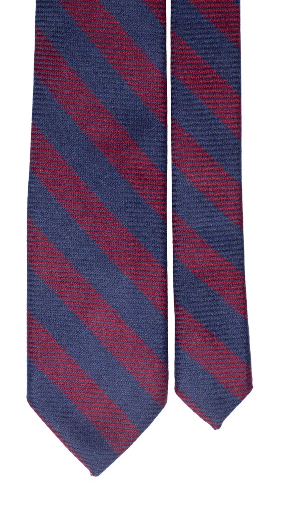 Cravatta Regimental in Lana Cashmere Blu Rossa Made in Italy graffeo Cravatte Pala