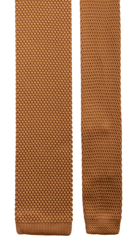 Cravatta Tricot in Maglia di Seta Beige Tinta Unita Made in Italy Graffeo Cravatte Pala