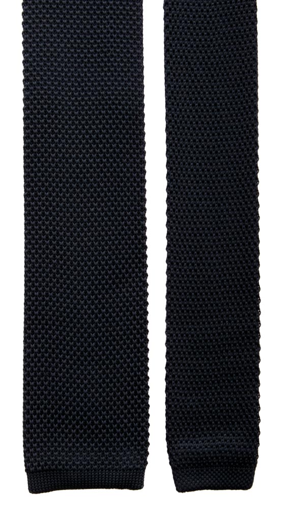 Cravatta Tricot in Maglia di Seta Blu Tinta Unita Made in Italy Graffeo Cravatte Pala