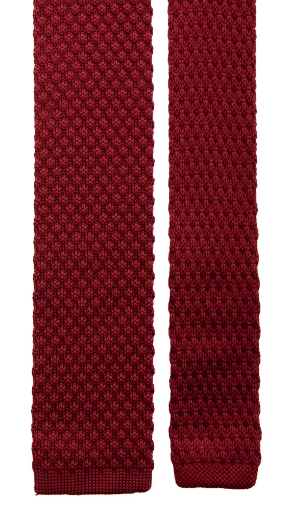 Cravatta Tricot in Maglia di Seta Bordeaux Tinta Unita Made in Italy Graffeo Cravatte Pala
