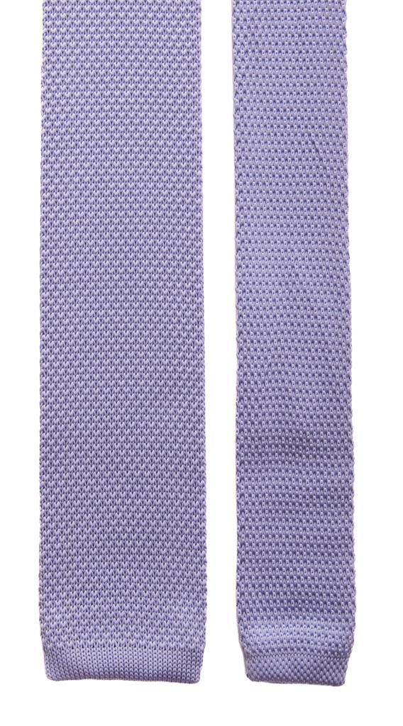 Cravatta Tricot in Maglia di Seta Lavanda Tinta Unita Made in Italy Graffeo Cravatte Pala