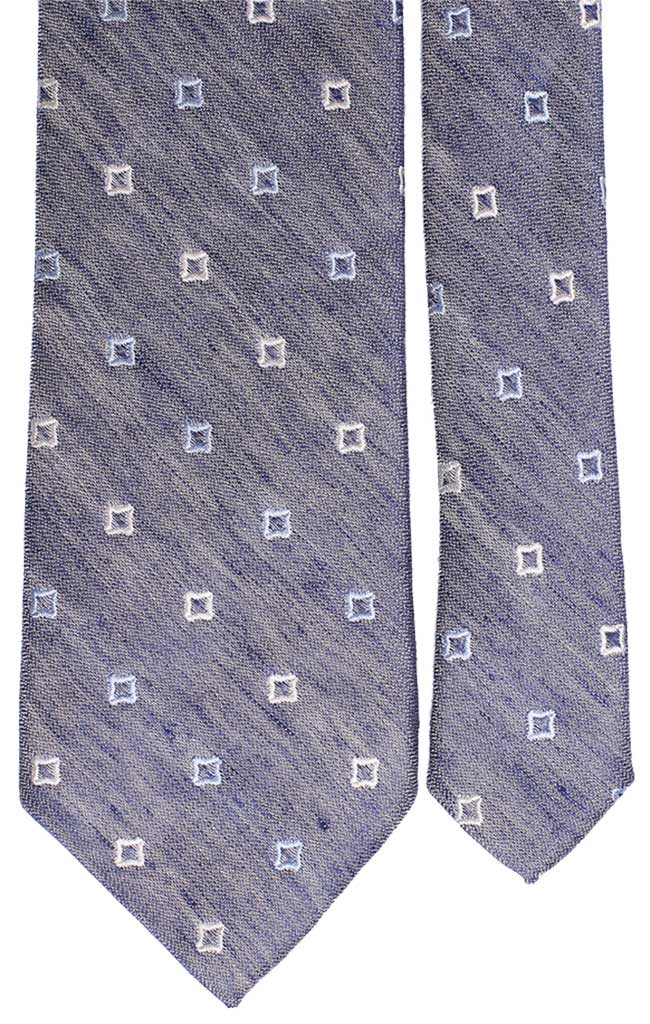 Cravatta Uomo Celeste Chiaro con Fantasia Bianca e Azzurra Made in Italy Graffeo Cravatte Pala