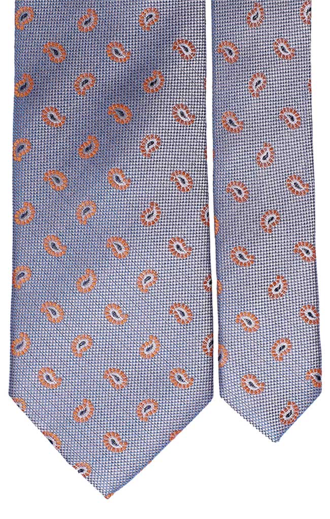Man White And Blue Iridescent Effect Tie White Blue And Orange Cashmere Design Art. 4191