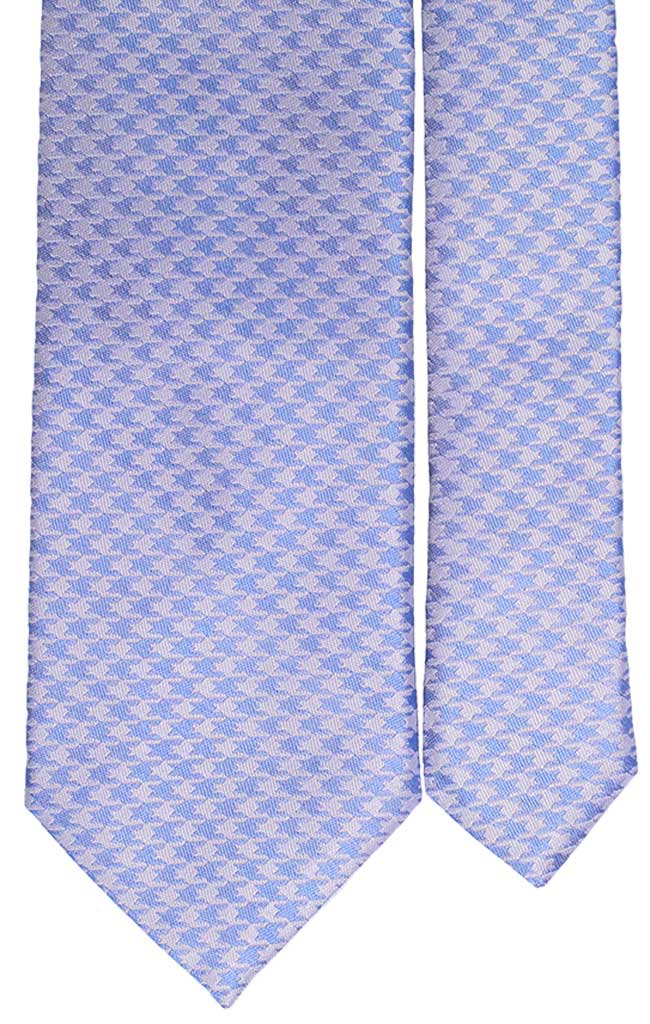 Cravatta Uomo Pied de Poule Azzurro e Bianco Made in Italy Graffeo Cravatte Pala