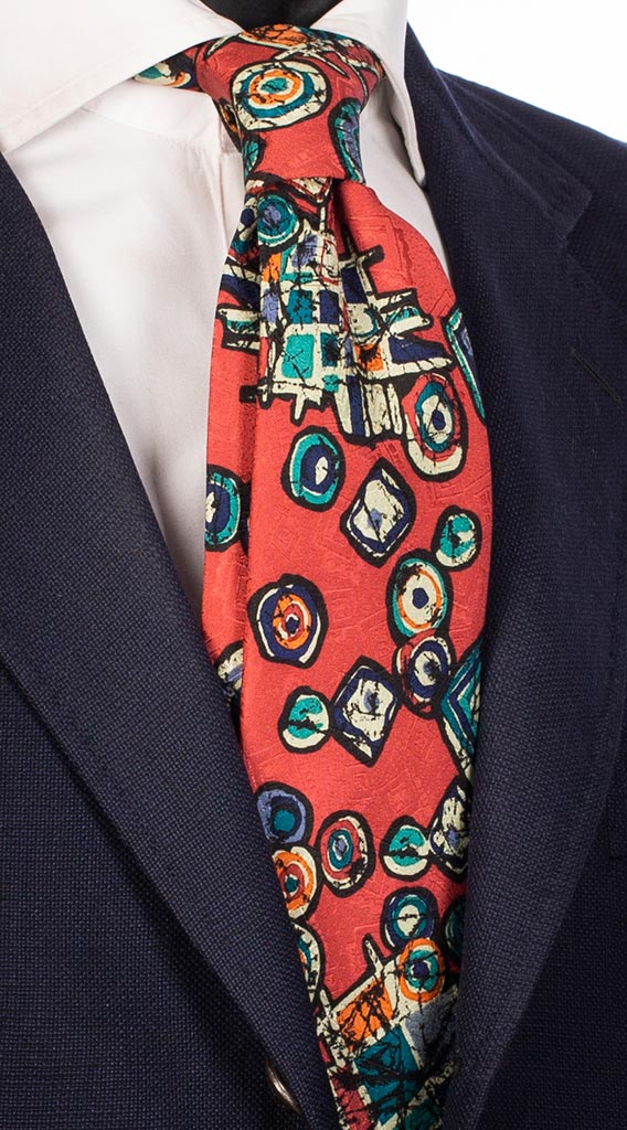 Cravatta Uomo Stampa Rosa Antico A Fantasia Made in Italy Graffeo Cravatte