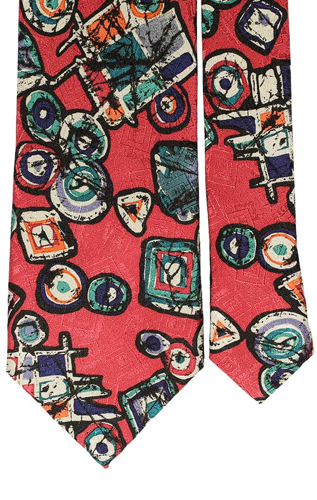 Cravatta Uomo Stampa Rosa Antico A Fantasia Made in Italy Graffeo Cravatte Pala