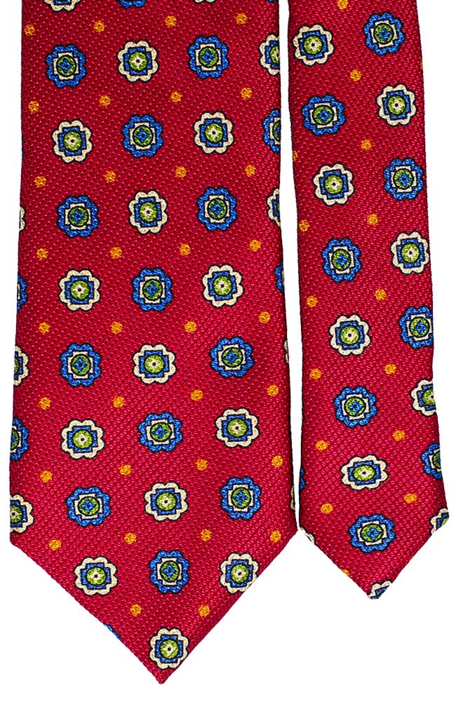 Cravatta Uomo Stampa Rossa Bordeaux Fantasia Bluette Verde Arancione Giallo Made in Italy Graffeo Cravatte Pala