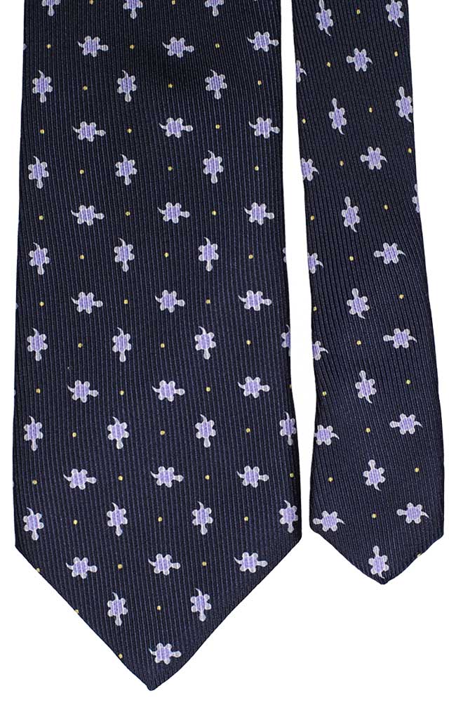 Cravatta Uomo Stampa di Seta Blu con Animali Made in Italy Graffeo Cravatte Pala