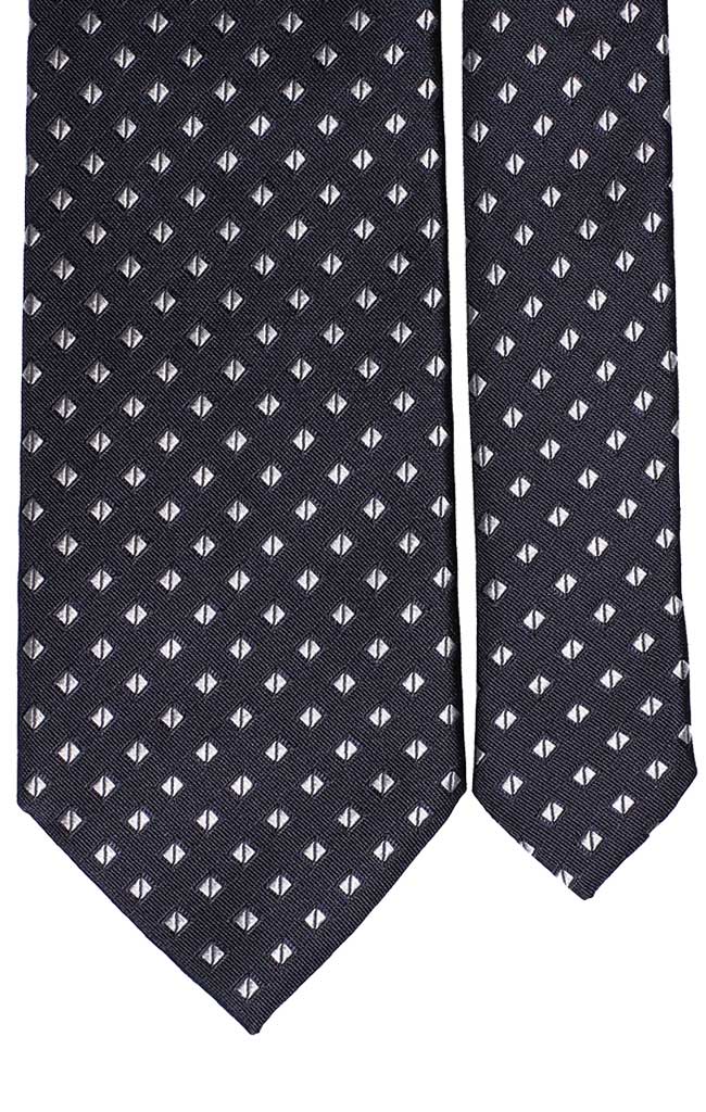 Cravatta Uomo per Cerimonia di Seta Blu Fantasia Grigio Chiaro Made in Italy Graffeo Cravatte Pala