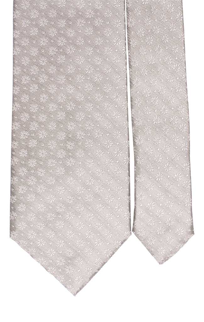 Cravatta Uomo per Cerimonia di Seta Grigia Fantasia Tono su Tono Made in Italy Graffeo Cravatte Pala