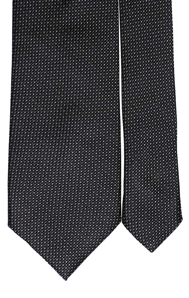 Cravatta Uomo per Cerimonia di Seta Nera Fantasia Bianca Grigia Made in Italy Graffeo Cravatte Pala