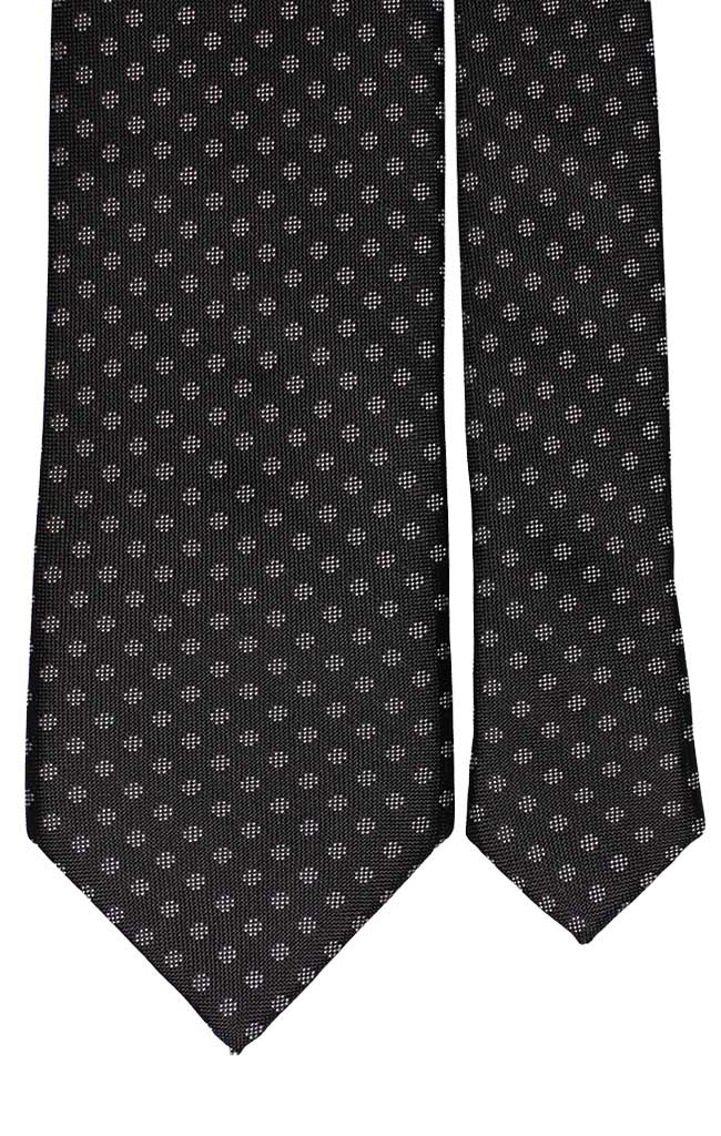 Cravatta Uomo per Cerimonia di Seta Nera Pois Bianchi Made in Italy Graffeo Cravatte Pala