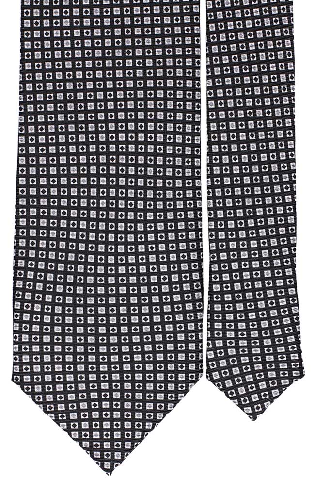 Cravatta Uomo per Cerimonia di Seta Stampa Nera Fantasia Bianca Grigia Made in Italy Graffeo Cravatte Pala