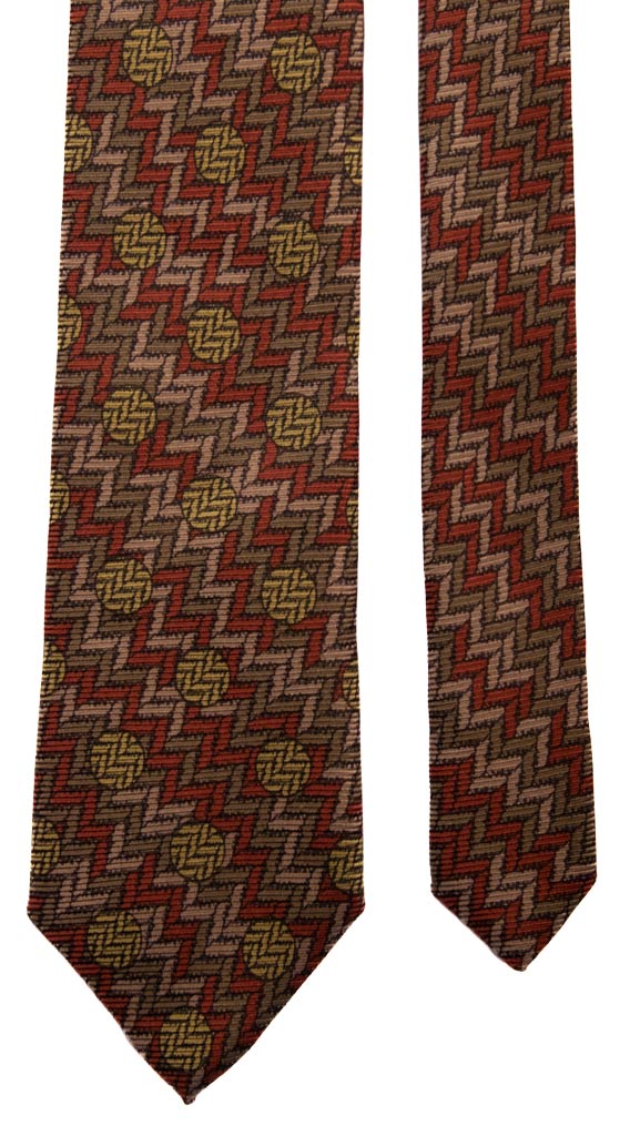 Cravatta Vintage in Saia di Seta Fantasia Multicolor Made in Italy Graffeo Cravatte Pala