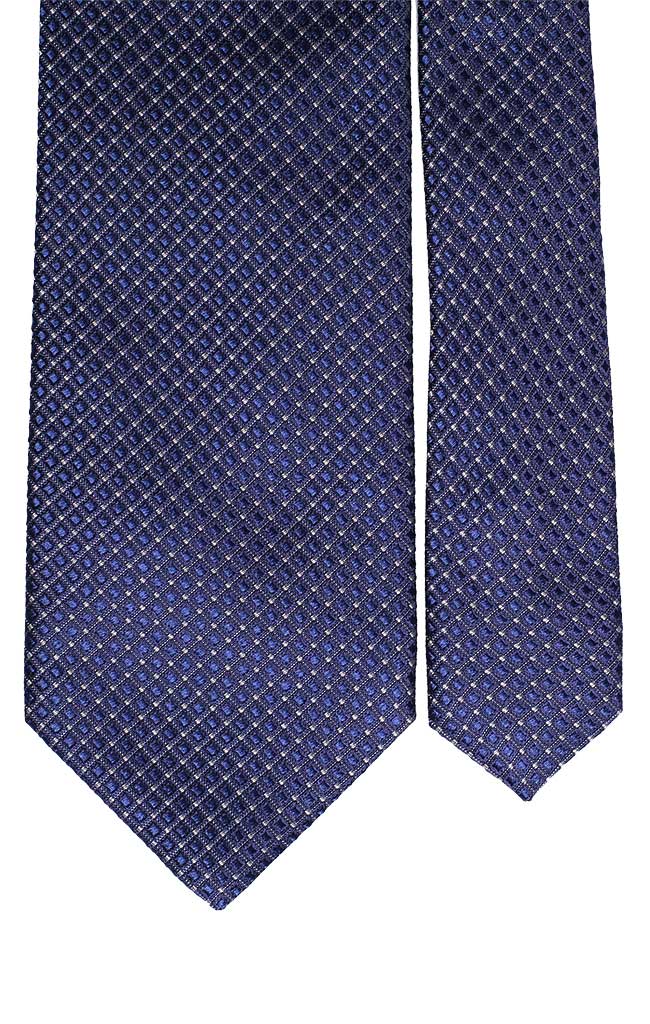 Cravatta a Quadri di Seta Bluette Bianchi Made in Italy Graffeo Cravatte Pala
