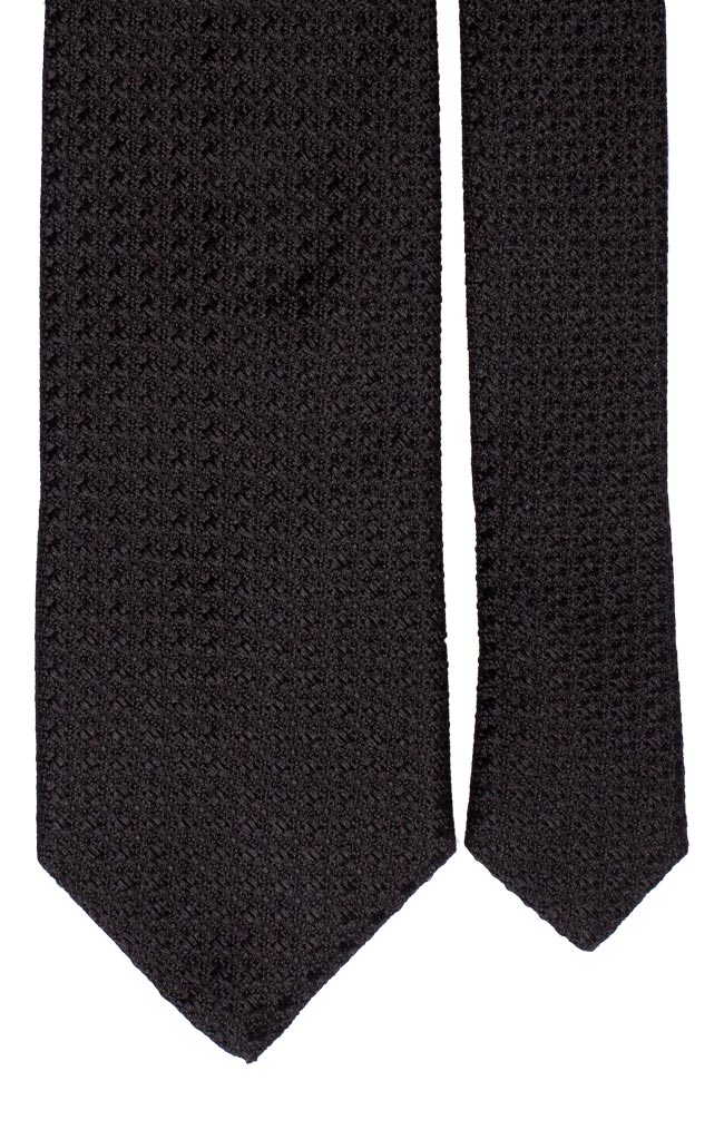 Cravatta da Cerimonia di Seta Garzata Nera Fantasia Tono su Tono Made in Italy graffeo Cravatte Pala