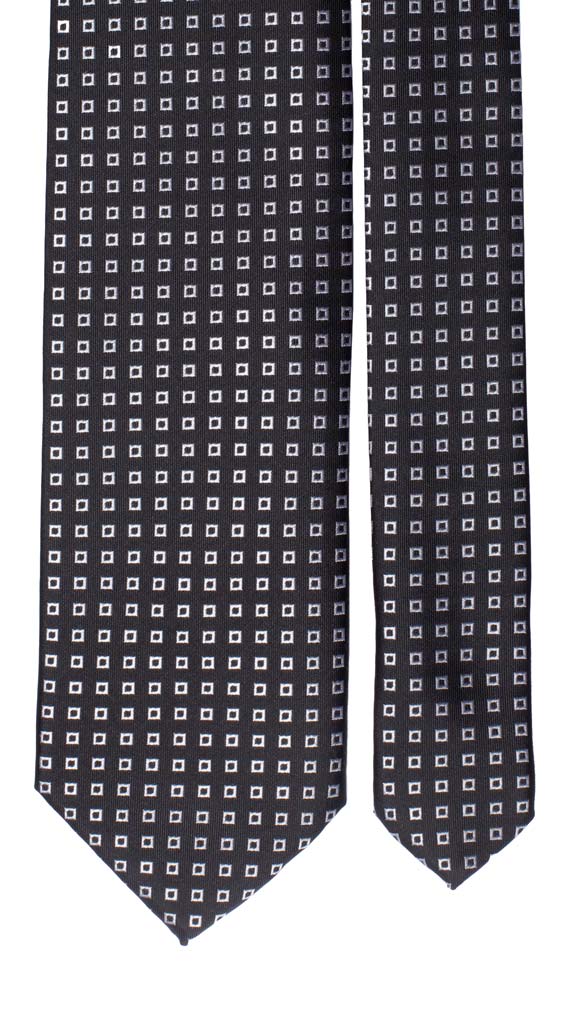 Cravatta da Cerimonia di Seta Nera Fantasia Bianca Made in Italy graffeo Cravatte Pala