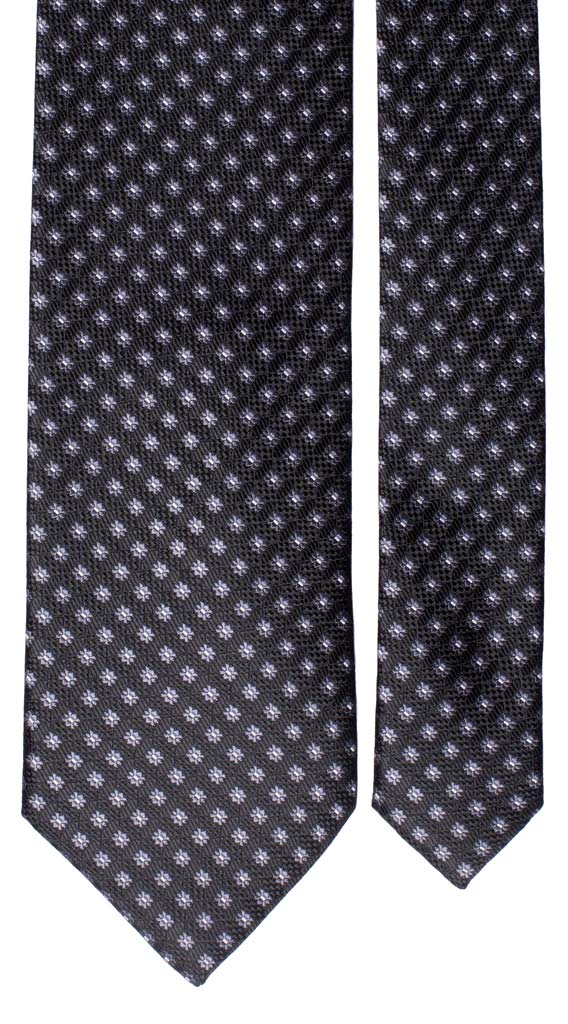 Cravatta da Cerimonia di Seta Nera Fantasia Grigia Made in Italy graffeo Cravatte Pala