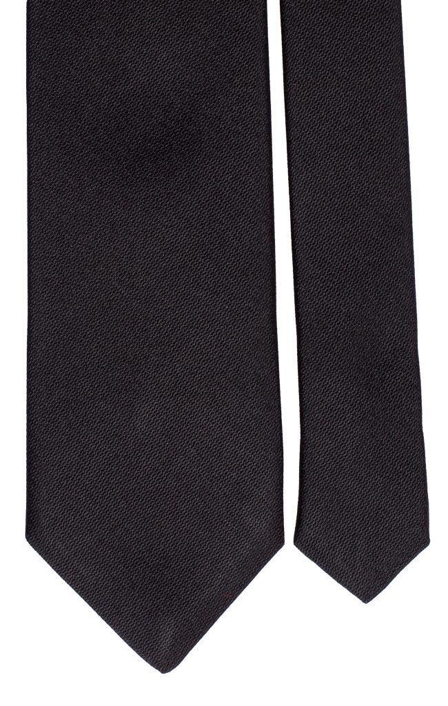 Cravatta da Cerimonia di Seta Nera Fantasia Tono su Tono Made in Italy Graffeo Cravatte Pala