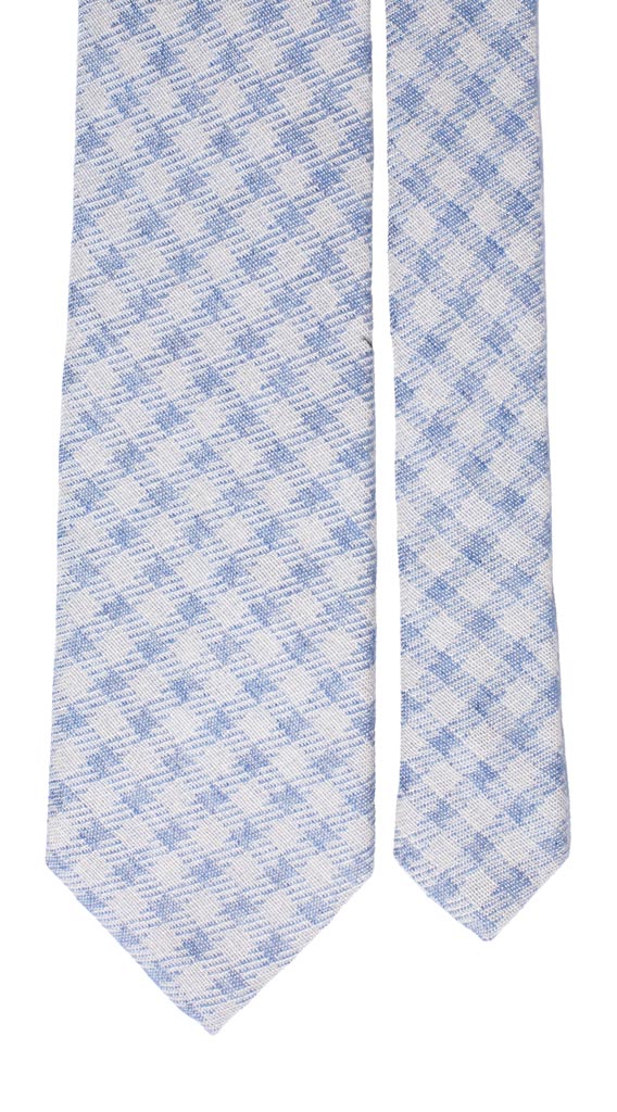 Cravatta di Lana Fantasia Grigia Chiara Azzurra Made in Italy Graffeo Cravatte Pala