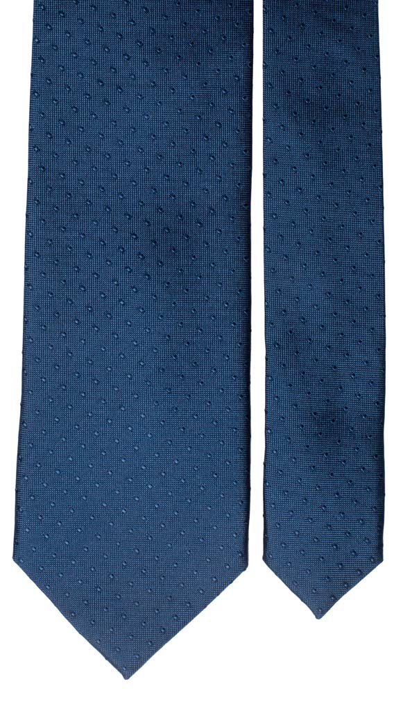 Cravatta di Seta Blu Avio Fantasia Tono su Tono Made in Italy graffeo Cravatte Pala