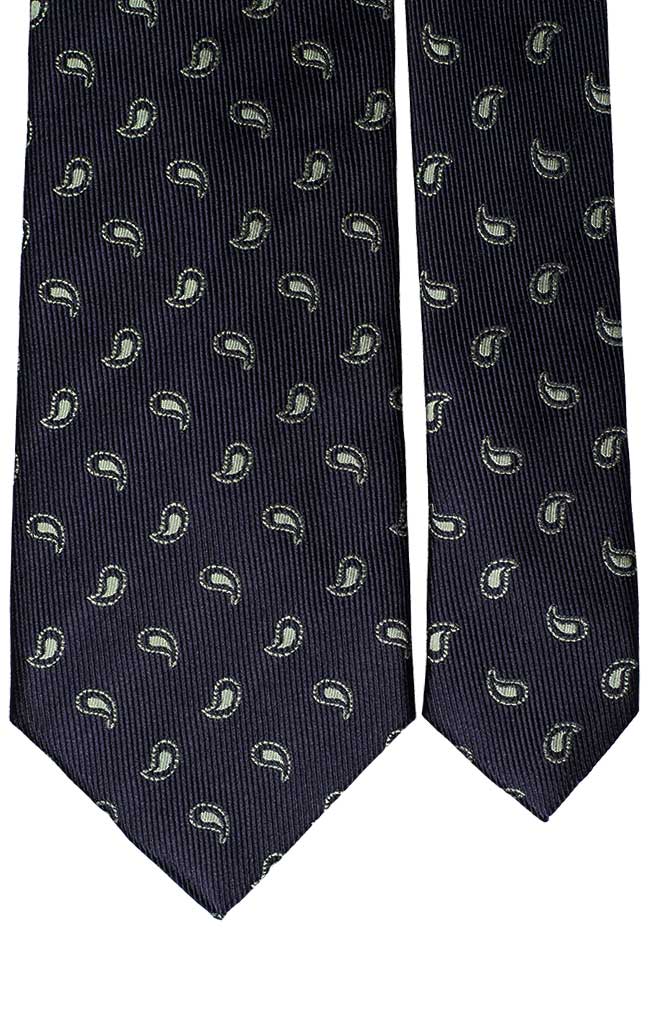 Cravatta di Seta Blu Paisley Verde Made in Italy Graffeo Cravatte Pala