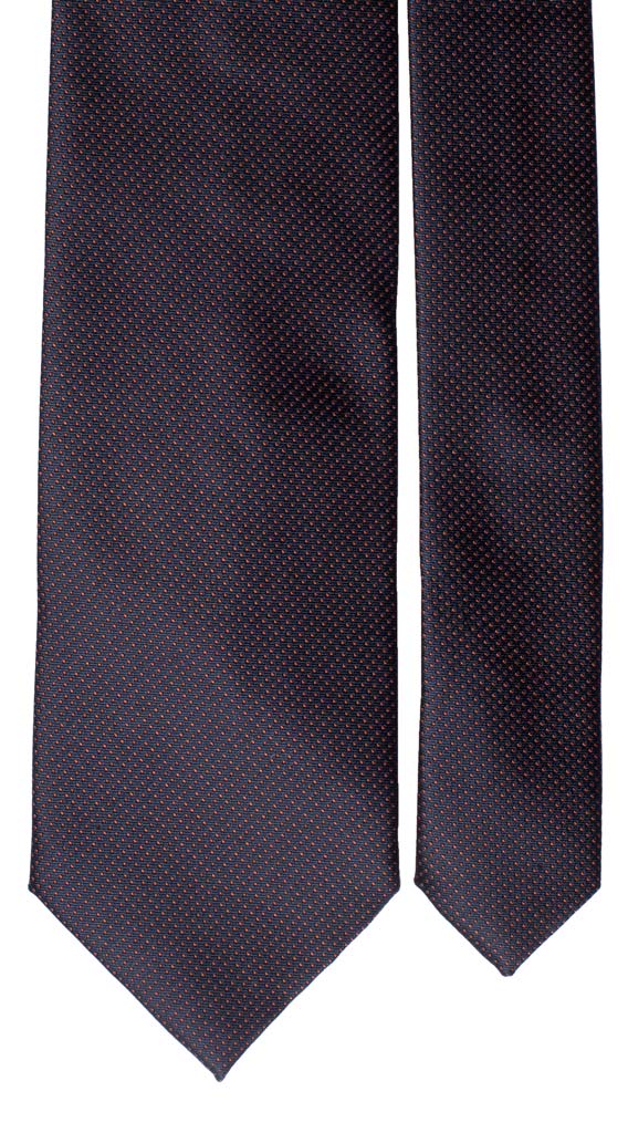 Cravatta di Seta Blu Punto a Spillo Ruggine Made in Italy graffeo Cravatte pala