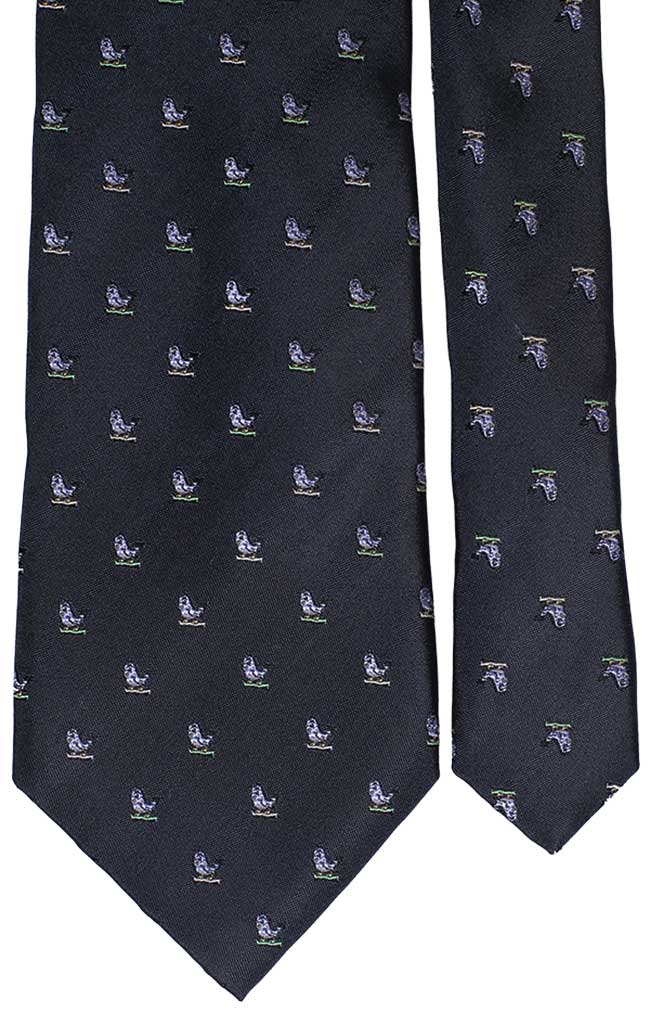 Cravatta di Seta Blu con Animali Made in Italy Graffeo Cravatte Pala