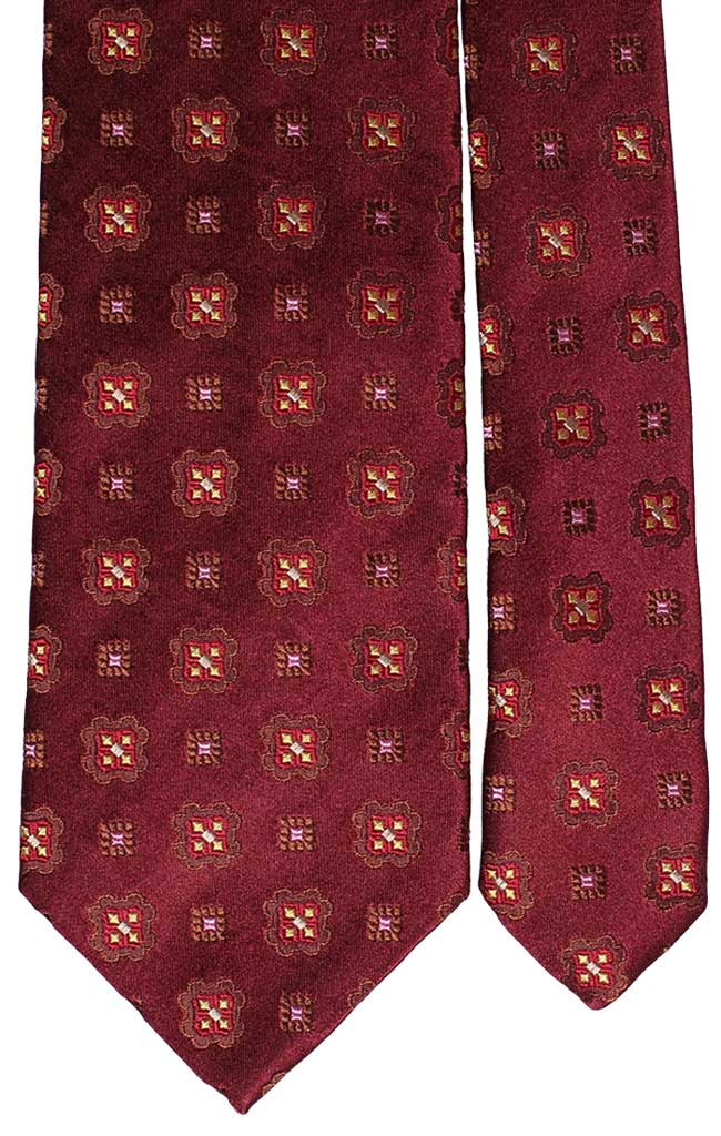 Cravatta di Seta Color Ruggine Fantasia Rossa Gialla Rosa Beige Made in Italy Graffeo Cravatte Pala