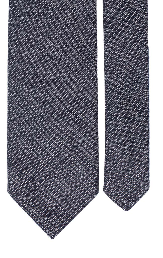 Cravatta di Seta Fantasia Grigia Blu Notte Made in Italy Graffeo Cravatte Pala