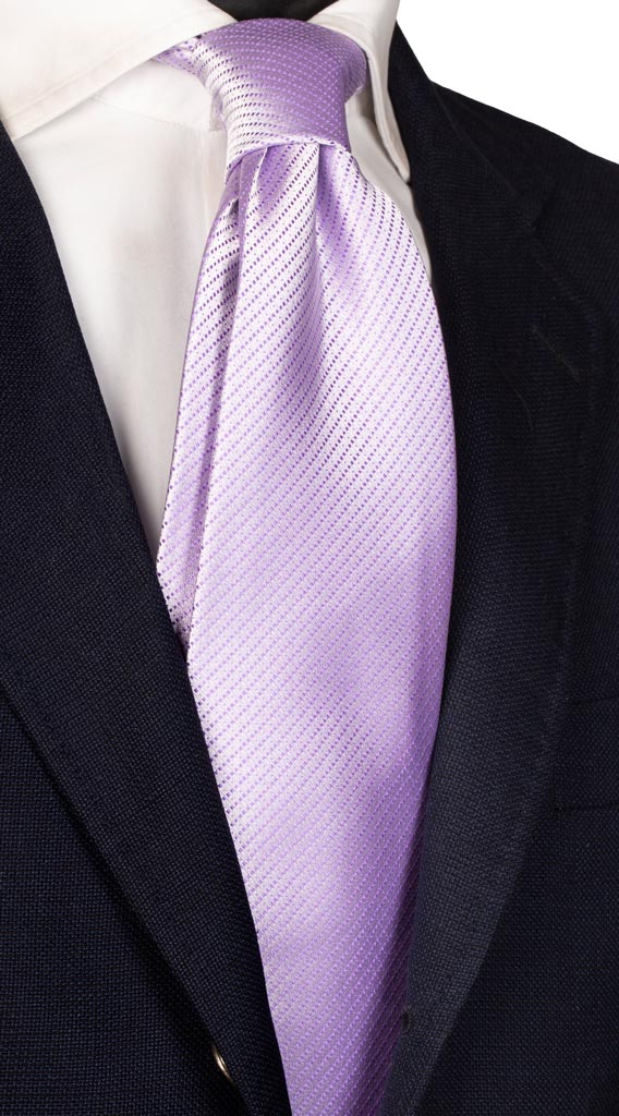 Cravatta di Seta Glicine Fantasia Tono su Tono Made in Italy Graffeo Cravatte