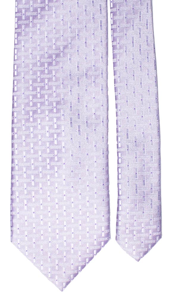 Cravatta di Seta Glicine chiaro Fantasia Viola Made in italy Graffeo Cravatte Pala