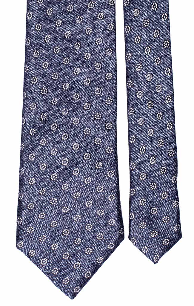 Cravatta di Seta Jaspé Avion a Fiori Bianchi Made in Italy Graffeo Cravatte Pala