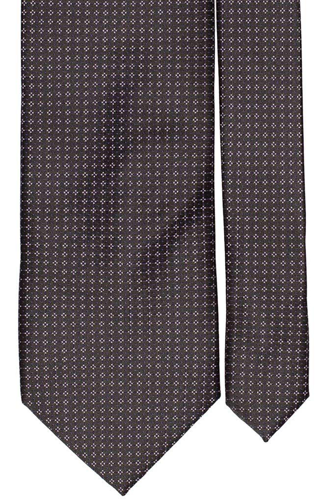 Cravatta di Seta Nera Fantasia Glicine Made in Italy Graffeo Cravatte Pala