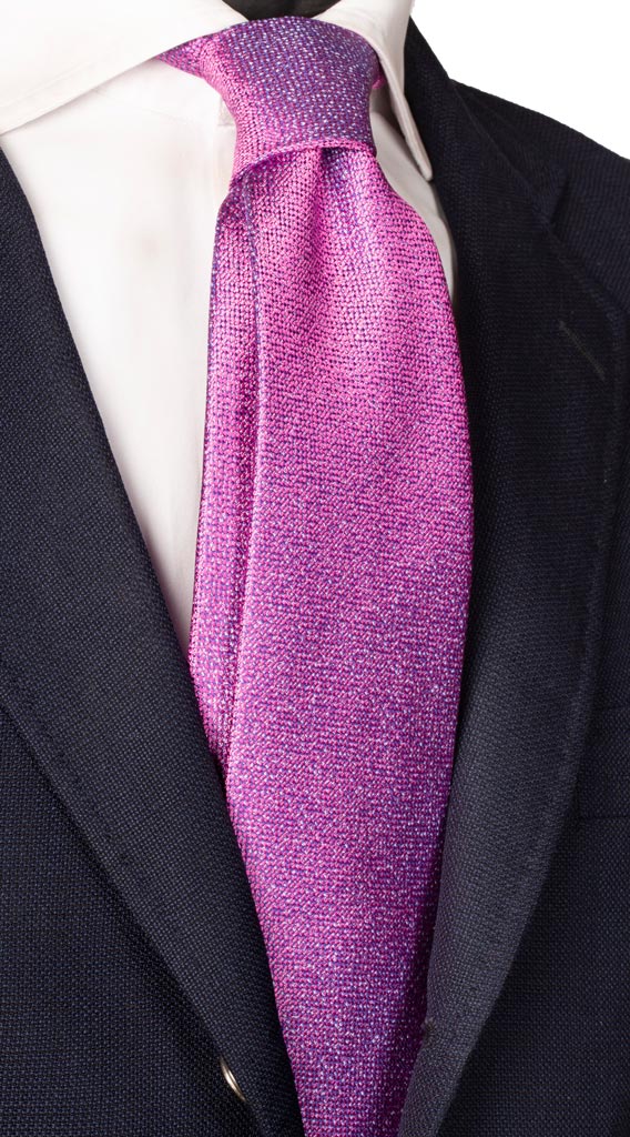 Cravatta di Seta Rosa Celeste Fantasia Tono su Tono Made in Italy graffeo Cravatte