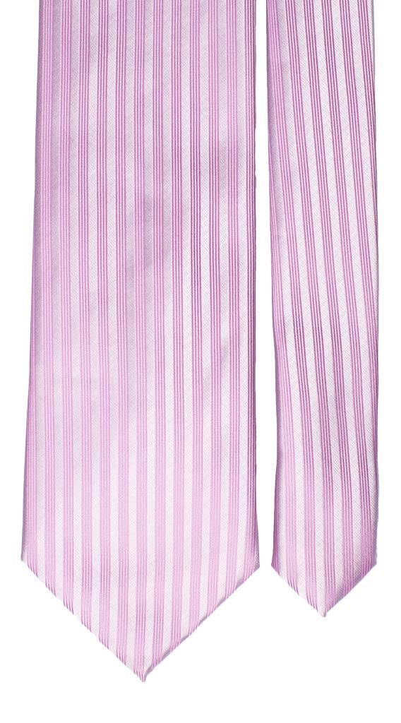Cravatta di Seta Rosa Chiaro Righe Verticali Rosa Made in Italy graffeo Cravatte Pala